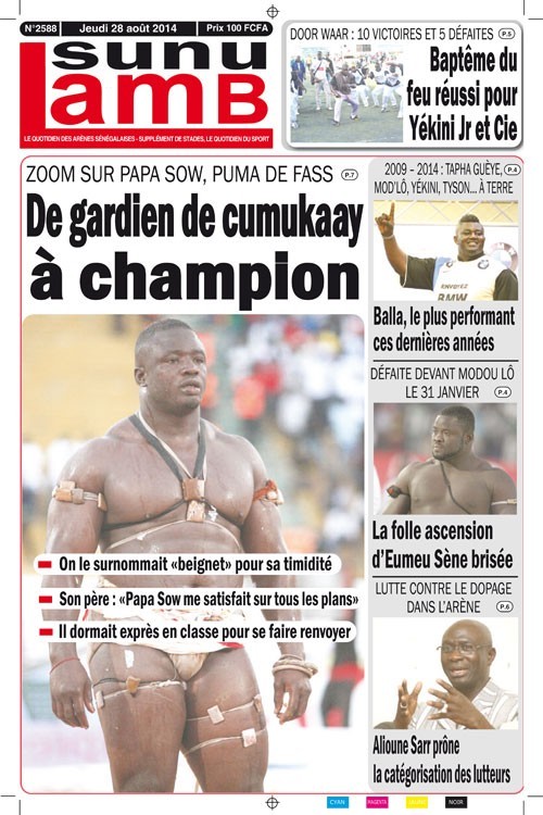 A la Une du Journal Sunu Lamb du jeudi 28 août 2014