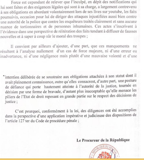 Nouvelle arrestation du journaliste Pape Alé Niang : Le procureur de la République donne les détails