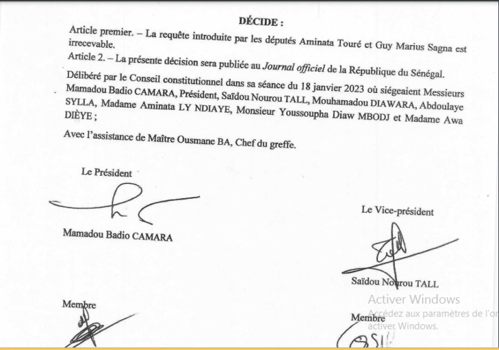 Conseil constitutionnel : La requête des députés Aminata Touré et Guy Marius Sagna, rejetée
