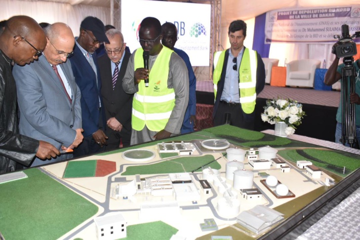 Photos / Visite de chantier de la station d’épuration de Cambérène : Le président de la Bid, Dr. Muhammad Sulaiman Al Jasser et le DG de l’ONAS, Mamadou Mamour Diallo