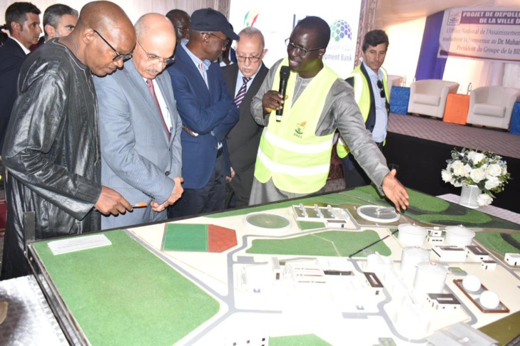 Photos / Visite de chantier de la station d’épuration de Cambérène : Le président de la Bid, Dr. Muhammad Sulaiman Al Jasser et le DG de l’ONAS, Mamadou Mamour Diallo