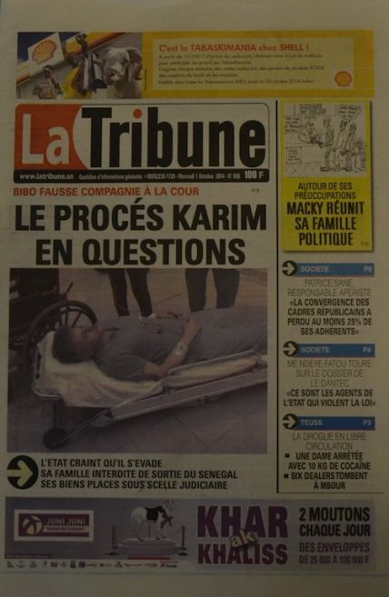 A la Une du Journal La Tribune du mercredi 01 octobre 2014