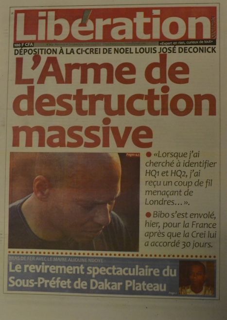 A la Une du Journal Libération du mercredi 01 octobre 2014