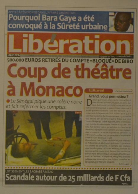 A la Une du Journal Libération du jeudi 02 octobre 2014