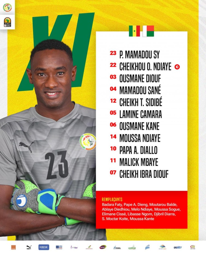 CHAN 2022 / Demi-finale : Le onze de départ du Sénégal contre Madagascar
