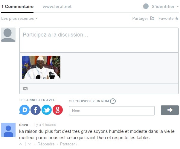 Du nouveau à Leral.net: Vous pouvez désormais inclure des images et des sons dans vos commentaires 