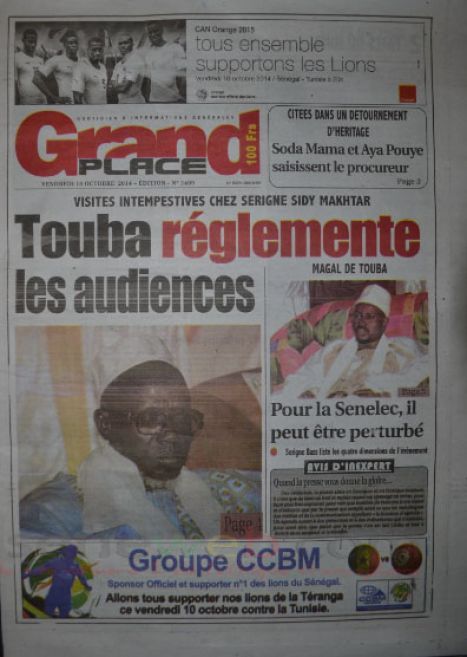 A la Une du Journal Grand Place du vendredi 10 octobre 2014