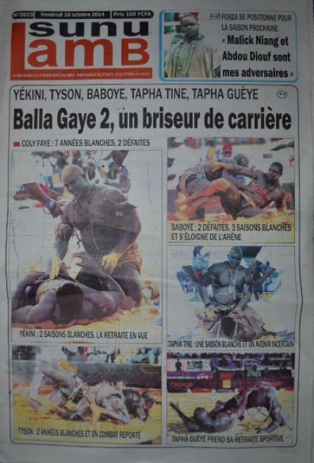 A la Une du Journal Sunu Lamb du vendredi 10 octobre 2014