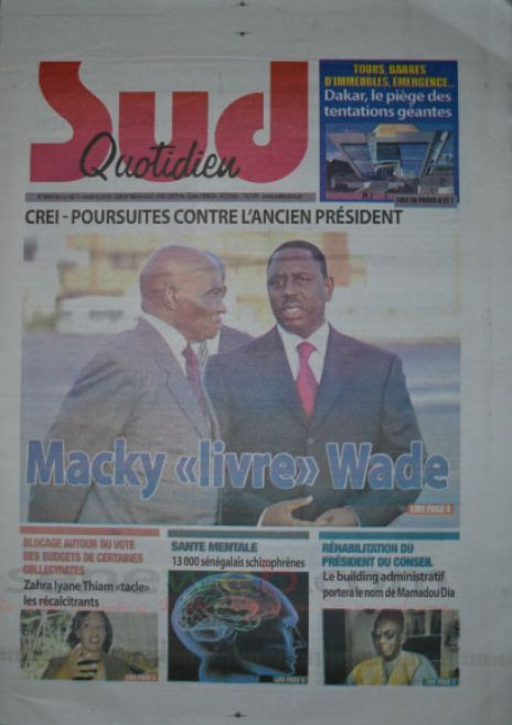 A la Une du Journal Le Sud Quotidien du lundi 13 octobre 2014 