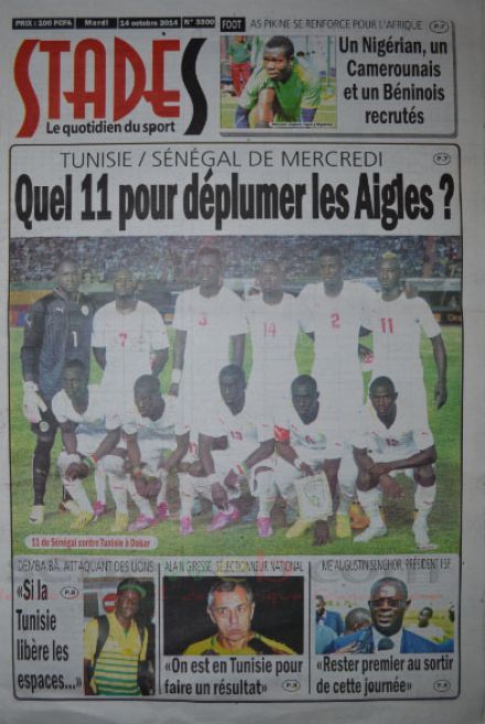 A la Une du Journal Stades du mardi 14 octobre 2014