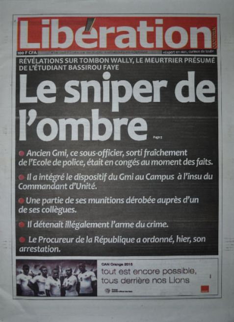 A la Une du Journal Libération du jeudi 16 octobre 2014