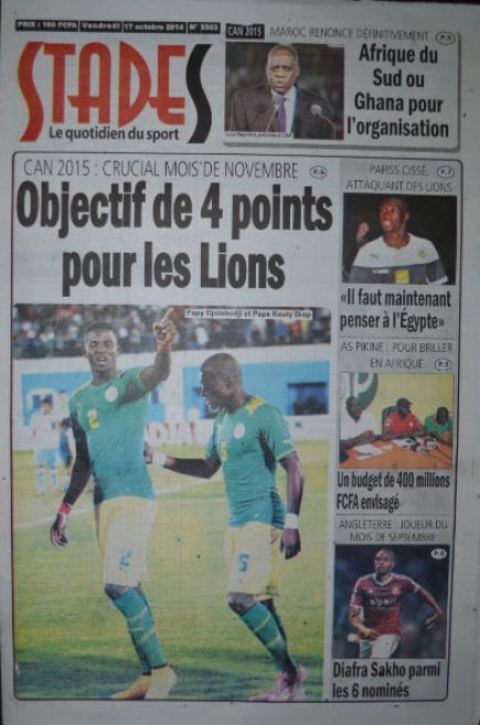 A la Une du Journal Stades du vendredi 17 octobre 2014