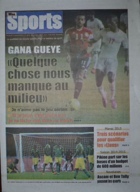 A la Une du Journal Waa Sports du vendredi 17 octobre 2014
