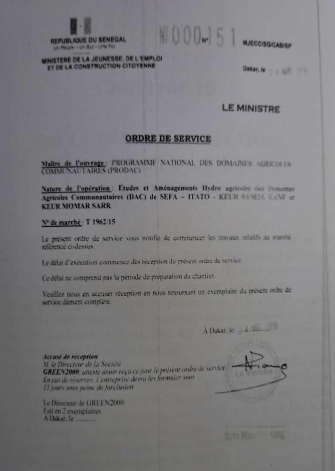 Affaire Prodac : Birahime Seck répond à Mame Mbaye Niang et publie un Ordre de Service !