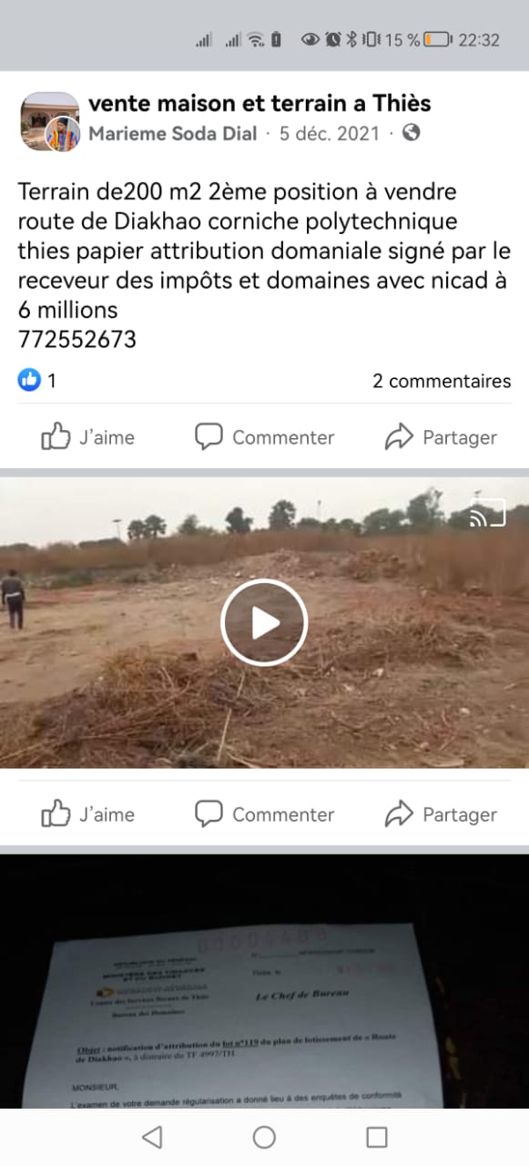 Foncier à Thiès/ Arnaque ou attributions légales: Les terrains de Ndobène et de Thiaoune Bambara, assaillis