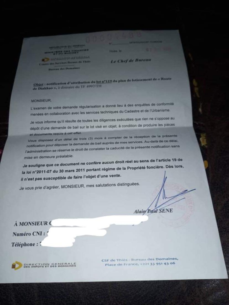 Foncier à Thiès/ Arnaque ou attributions légales: Les terrains de Ndobène et de Thiaoune Bambara, assaillis