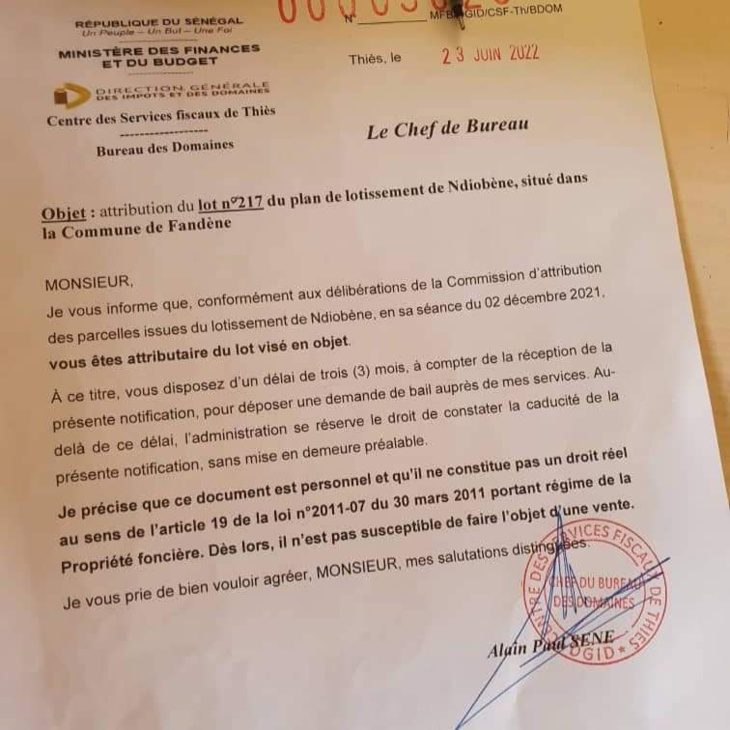 Foncier à Thiès/ Arnaque ou attributions légales: Les terrains de Ndobène et de Thiaoune Bambara, assaillis