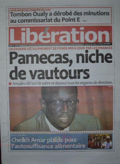 A la Une du Journal Libération du lundi 20 octobre 2014