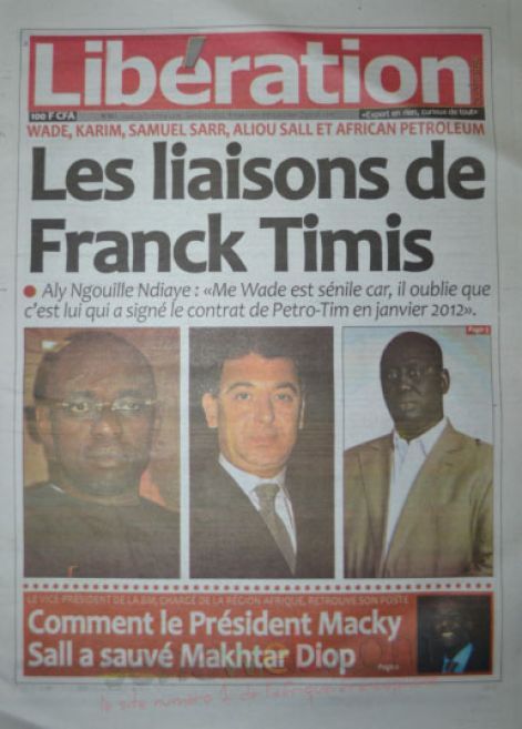 A la Une du Journal Libération du jeudi 23 octobre 2014