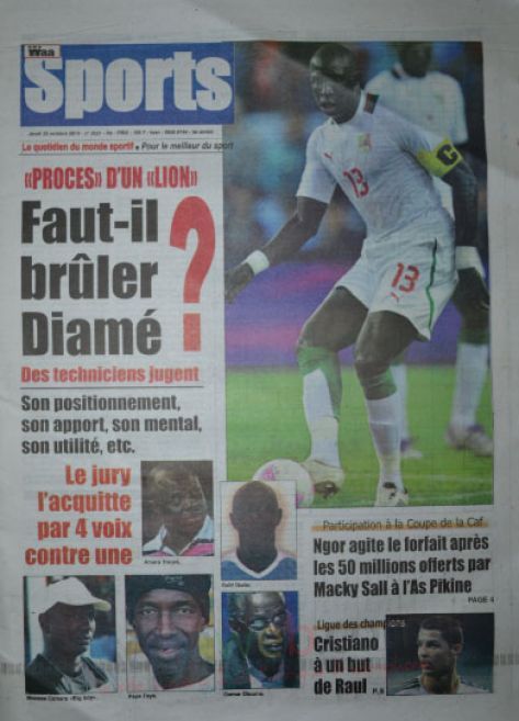 A la Une du Journal Waa Sports du jeudi 23 octobre 2014
