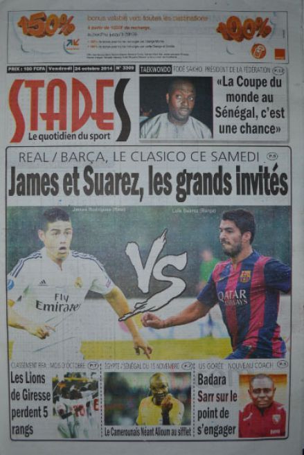 A la Une du Journal Stades du vendredi 24 octobre 2014