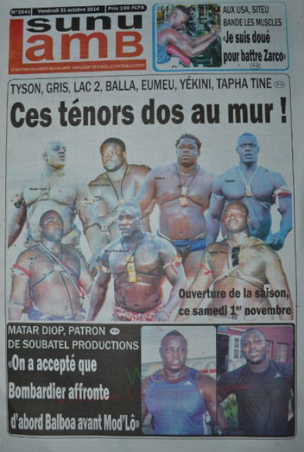 A la Une du Journal Sunu Lamb du vendredi 31 octobre 2014