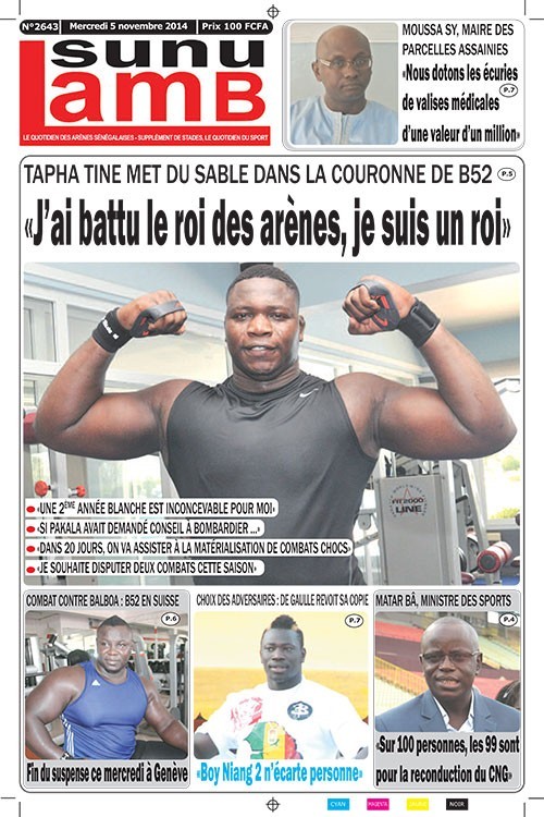 A la Une du Journal Sunu Lamb du mercredi 05 novembre 2014