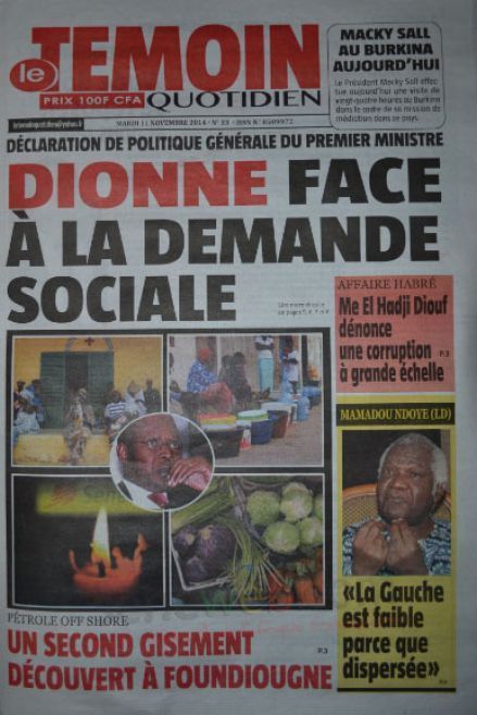 Les Principaux Titres De La Presse du Mardi 11 Novembre 2014