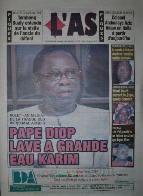 Les Principaux Titres De La Presse du Mardi 11 Novembre 2014