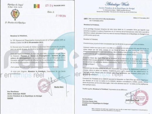 Exclusif- Sommet de la Francophonie: Maître Abdoulaye Wade décline l'invitation du Président Macky Sall (DOCUMENTS)