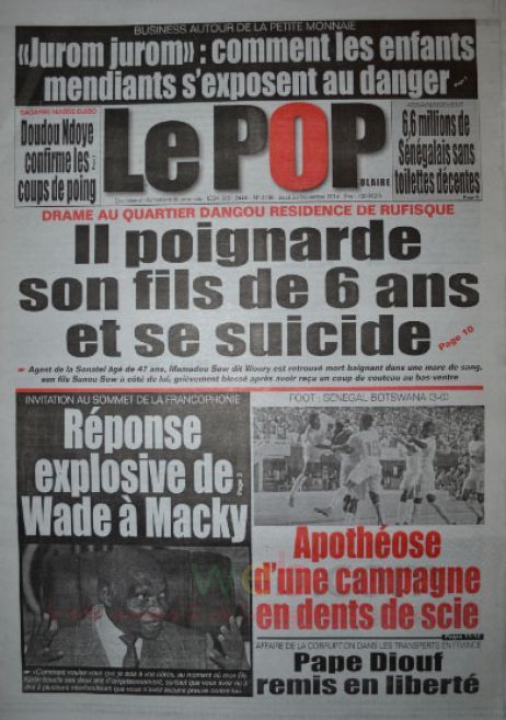 Les Principaux Titres De La Presse du jeudi 20 Novembre 2014