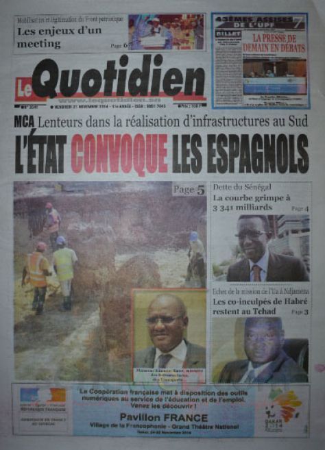 Les Principaux Titres De La Presse du vendredi 21 Novembre 2014