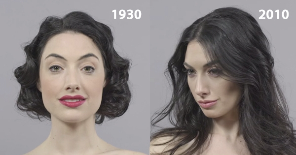100 ans de maquillage et de coiffure en 1 minute ! C'est fou à quel point les idéaux de beauté ont changé...