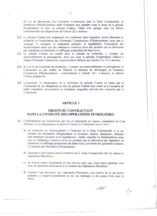 Exclusif! Voici le contrat de recherche et de partage d'hydrocarbures conclu entre l'Etat du Sénégal et Petro-Tim