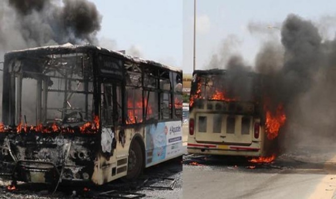 Ousmane Sonko condamné : A Ziguinchor, le siège de Postfinances incendié, deux bus de Dakar Dem Dikk incendiés à Mbour