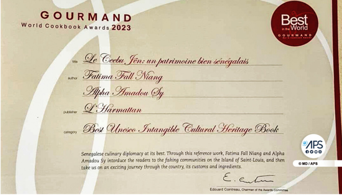 Culture : Le livre « Ceebu Jën-un patrimoine bien sénégalais », lauréat du 1er prix aux « Gourmand Awards 2023 » Culture : Le livre « Ceebu Jën-un patrimoine bien sénégalais », lauréat du 1er prix aux « Gourmand Awards 2023 »