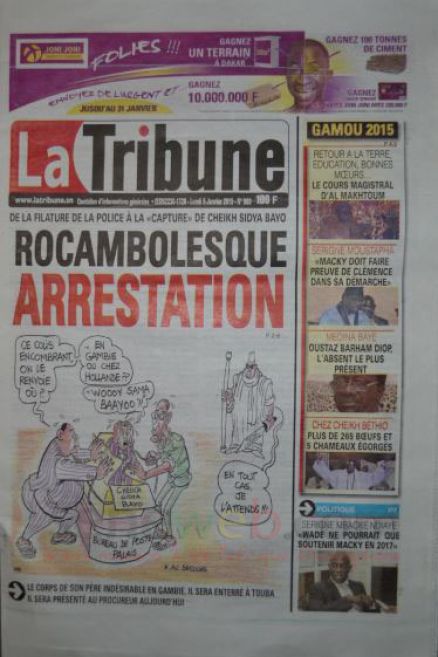 A la Une du Journal Le Soleil du lundi 05 janvier 2015