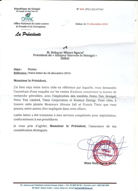La plainte contre Aliou Sall va avoir une suite… (Doc)