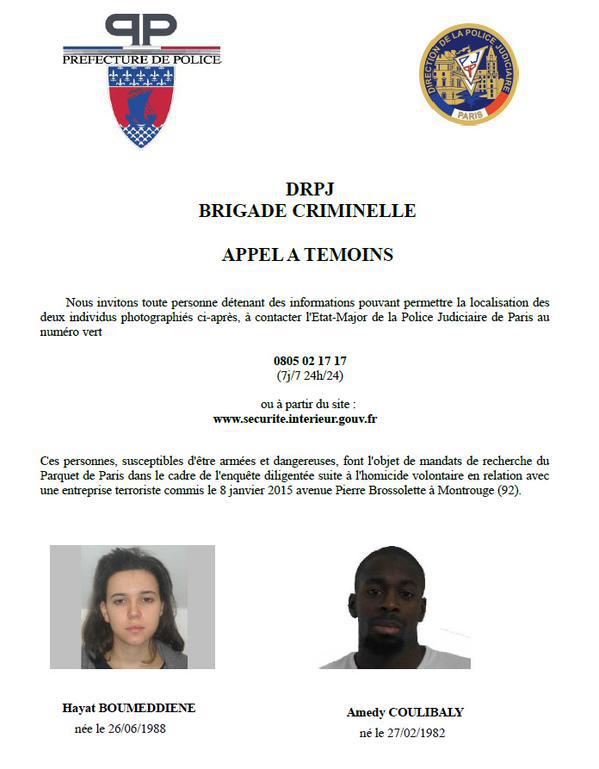 Attaque contre "Charlie Hebdo", prise d'otages à Vincennes: Hayat Boumeddiene, femme la plus recherchée de France