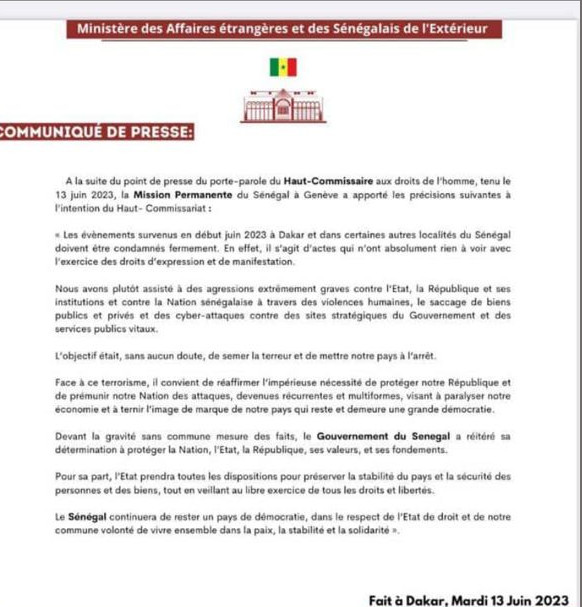 Aissata Tall Sall répond au porte-parole du Haut-Commissaire de l’ONU Aissata Tall Sall répond au porte-parole du Haut-Commissaire de l’ONU