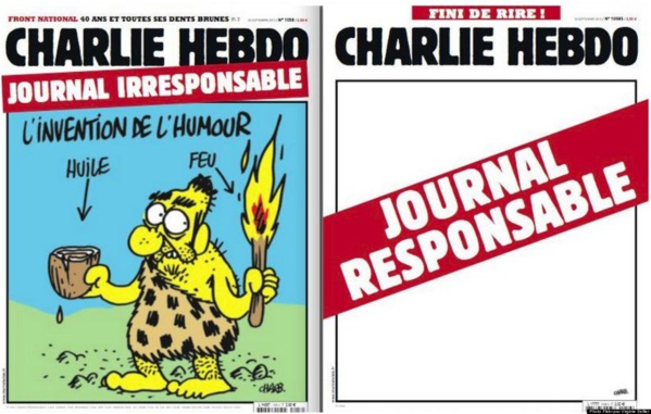 Charlie Hebdo, Menu du 14 janvier : "Tout est Pardonné" sur une assiette de "Provocation".