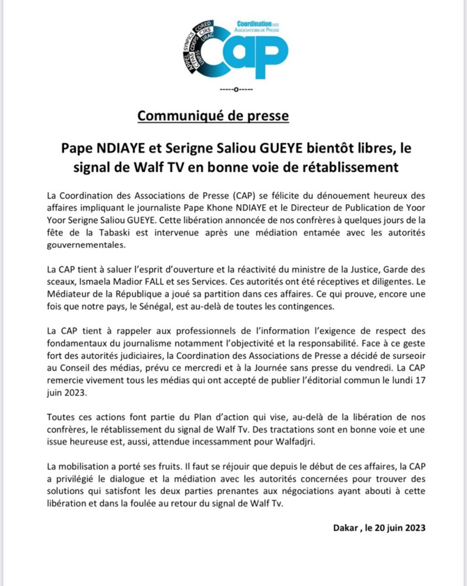 Rétablissement : Le signal de Walf TV est en bonne voie