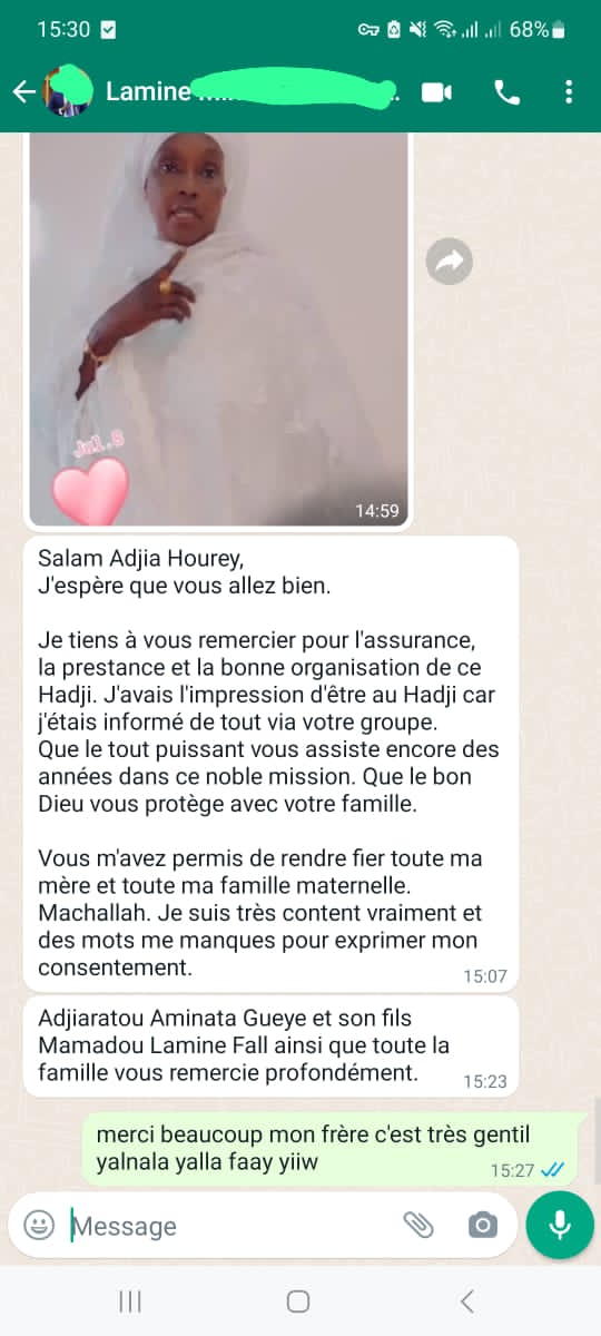 Hadj 2023 : Des pèlerins de Adja Hourèye Thiam, satisfaits de sa bonne organisation 