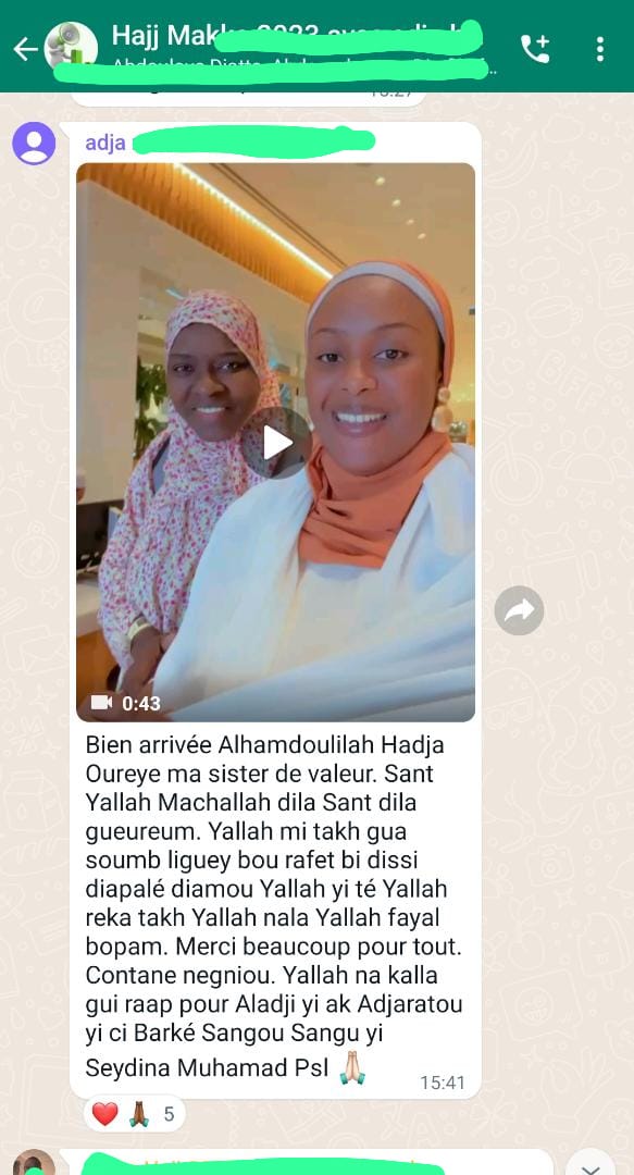 Hadj 2023 : Des pèlerins de Adja Hourèye Thiam, satisfaits de sa bonne organisation 