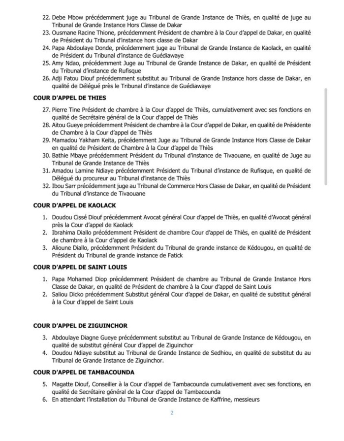 L'intégralité des nominations du Conseil supérieur de la Magistrature (Document) L'intégralité des nominations du Conseil supérieur de la Magistrature (Document)