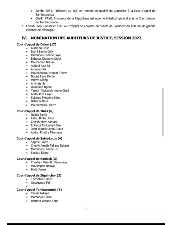 L'intégralité des nominations du Conseil supérieur de la Magistrature (Document) L'intégralité des nominations du Conseil supérieur de la Magistrature (Document)