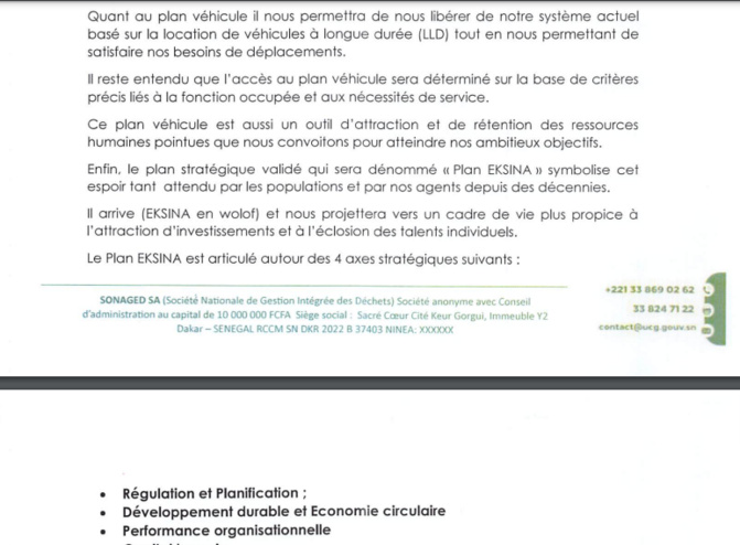 Revalorisation salariale, EKSINA...Les nouvelles mesures du Conseil d'administration de la SONAGED(Documents)
