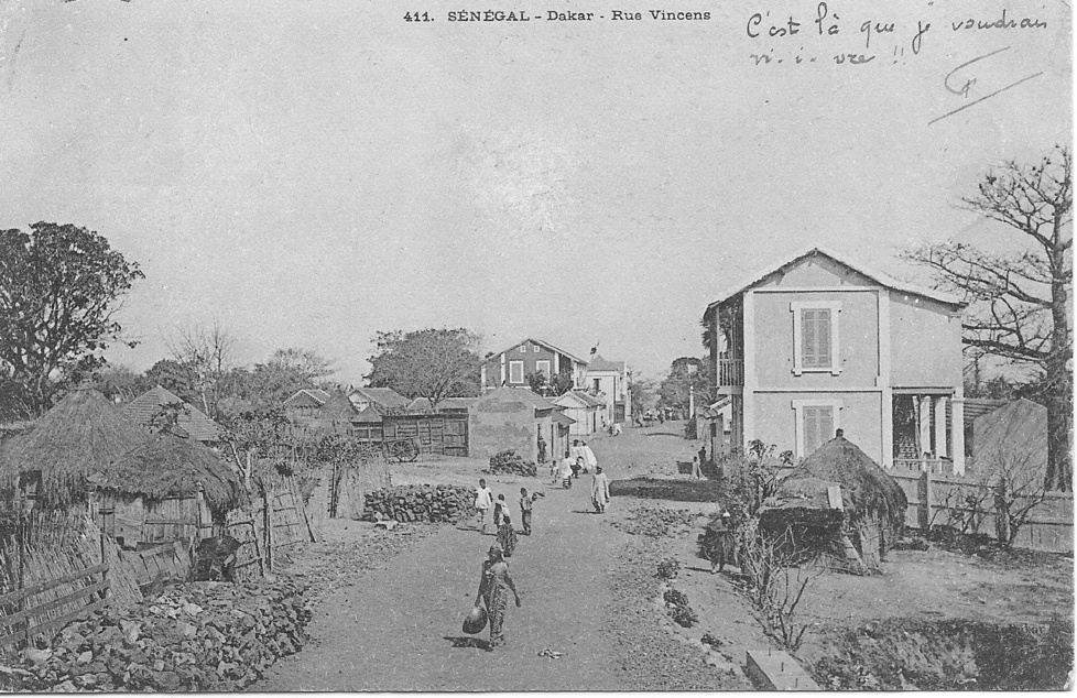 Une autre photo de la rue Vincens. Au verso le cachet de la poste daté au 11 oct 1904.