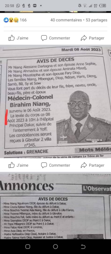 Le Médecin-Colonel Birahim Niang : Aucun lien avec Ousmane Sonko, contrairement aux rumeurs