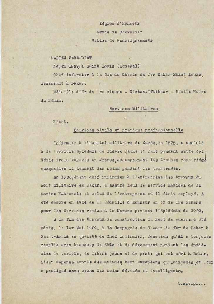 Lutte contre les pandémies: Madiaw Fara Diaw, grand précurseur et exemple d’abnégation Lutte contre les pandémies: Madiaw Fara Diaw, grand précurseur et exemple d’abnégation